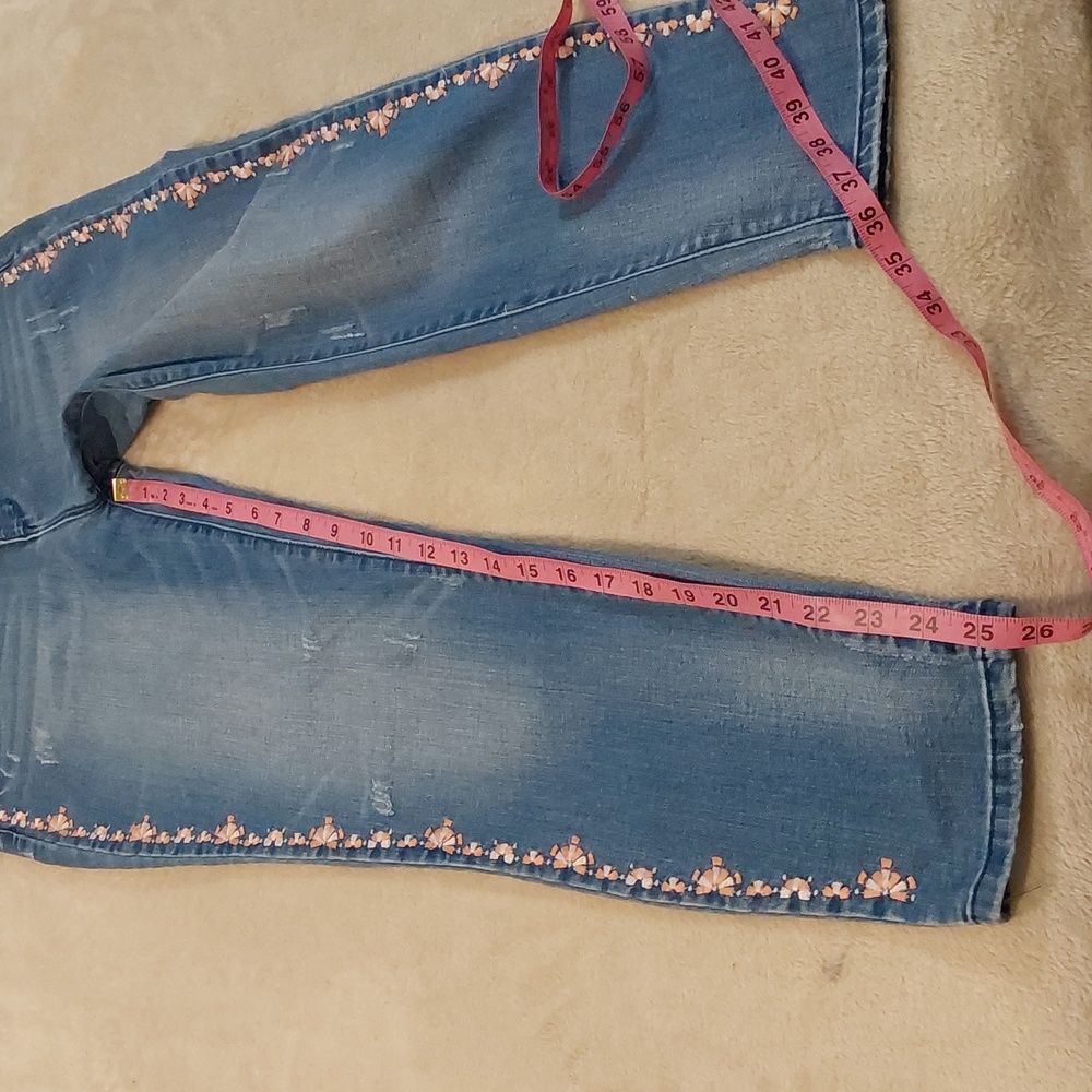 Vintage America Blues Boho Skinny jeans With Embroidered Sides Size 8/29 - Picture 2 of 13
